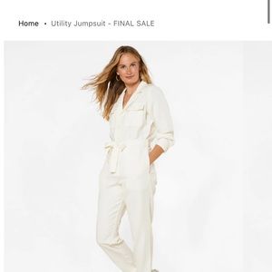 White utility jumpsuit long sleeve